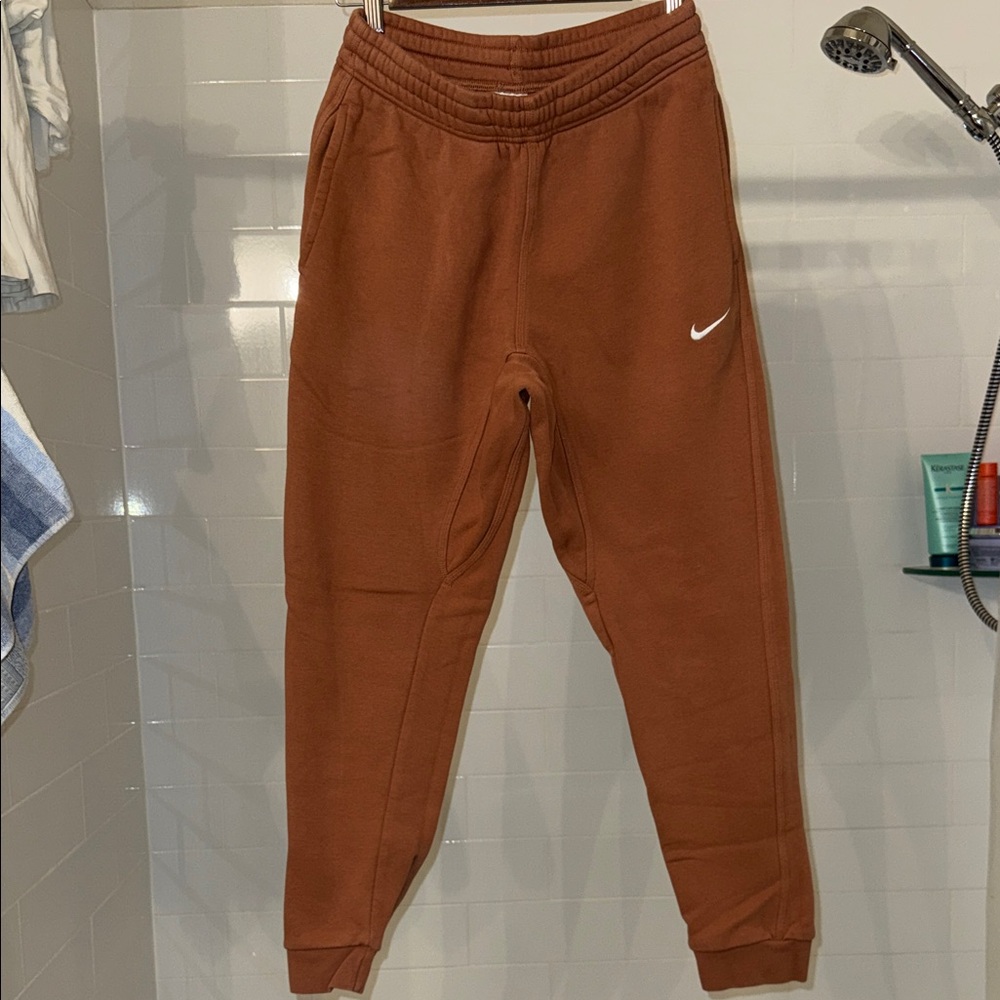 Nike Brown Sweatpants with White Logo